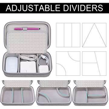 Canboc Hard Travel Electronic Organizer Case for MacBook Power Adapter Charger, Cable, Mouse Power B...