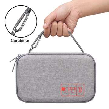 Canboc Hard Travel Electronic Organizer Case for MacBook Power Adapter Charger, Cable, Mouse Power Bank, Apple Pencil, USB Flash Disk, SD Card, Small Portable Accessories Bag, Grey