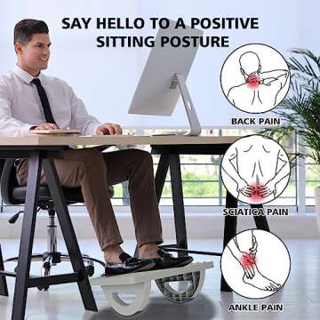 CZZXI Rocking Foot Rest for Under Desk At Work, Comfortable Foot Stool Ergonomic Footrest with Foot ...