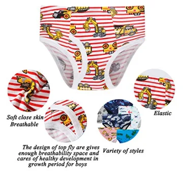 Boboking Boys Briefs Pack of 6 Dinosaur Truck Underwear