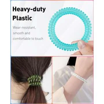 Uniclife 10 Color Wristlet Keychain Flexible Plastic Spring Spiral Coil Key Holder with Key Ring Chain Holder Stretchable Clear Wristband Bracelet Hair Tie for ID Badge Sauna Gym and Outdoor Sports