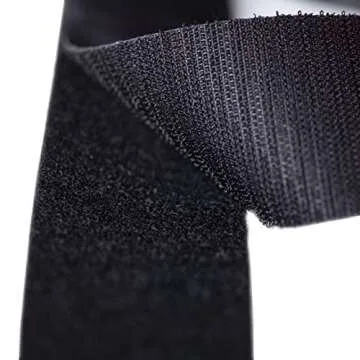 Strenco 2 Inch Hook and Loop Strips with Adhesive - 5 Yards - Heavy Duty Tape - Black Sticky Back Fastener