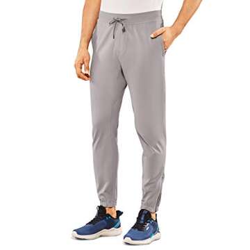 CRZ Yoga Men's Lightweight Jogger Pants - 28''/30''/32'' Elastic Stretchy Pants with Side Pockets