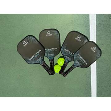 Engage Pickleball Omega Evolution Extreme X Pickleball Paddle - Pickleball Paddles with Polymer Core - USAPA Approved Pickleball Paddles Pickleball Rackets for Adults - 1/2" Elongated