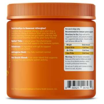 Zesty Paws Dog Allergy Relief- Dog Itching Skin Relief- Dog Probiotics for Itchy Skin and Itchy Ears- Dog Allergy Paw Relief- Dog Allergy Chews- Dog Itch Relief - Dog Skin Allergy Relief - PB - 90ct