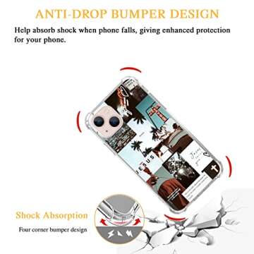 Lemifelgby Christian Aesthetic Case Compatible with iPhone 14 Plus, Jesus Cross Collage Phone Case for iPhone 14 Plus, Cool TPU Protective Phone Case Cover