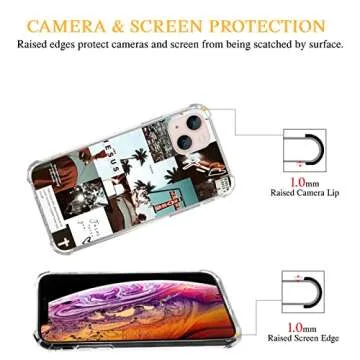 Lemifelgby Christian Aesthetic Case Compatible with iPhone 14 Plus, Jesus Cross Collage Phone Case for iPhone 14 Plus, Cool TPU Protective Phone Case Cover