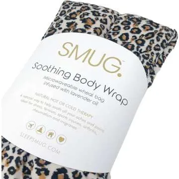 SMUG Microwave Heating Pad for Neck and Shoulders | Neck Heating Pad Microwavable | Hot & Cool Therapy Heat Wrap with Lavender Oil | Therapeutic Calming Pain Relief Wheat Bag | Leopard