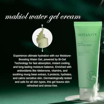 BOTANITY Makiol Water Gel Cream | Moisturizing | Sebum Care | Pore Management | Hydrating & Mattifying for Oily Skin | 2.82oz