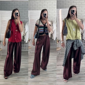 Elegant Women Satin Wide Leg Dress Pants for All Occasions