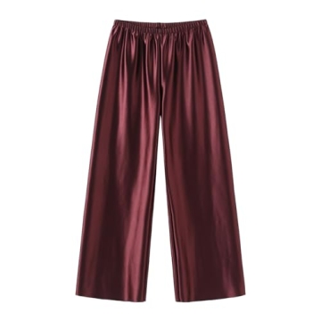 Elegant Women Satin Wide Leg Dress Pants for All Occasions