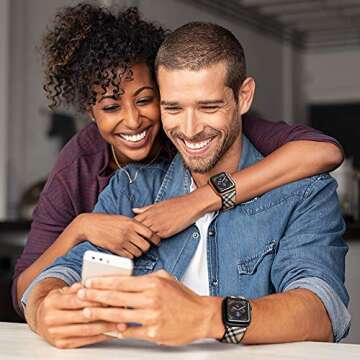 amBand Leather Band Compatible with Apple Watch SE Series 7/6 38mm 40mm 41mm, Genuine Leather Vintage Replacement Strap Classic Bands Buckle Compatible with iWatch SE 7/6/5/4/3/2/1, White Lattice