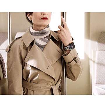 amBand Leather Band Compatible with Apple Watch SE Series 7/6 38mm 40mm 41mm, Genuine Leather Vintage Replacement Strap Classic Bands Buckle Compatible with iWatch SE 7/6/5/4/3/2/1, White Lattice