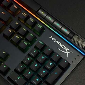 HyperX Alloy Elite RGB - Mechanical Gaming Keyboard - Software-Controlled Light & Macro Customization - Wrist Rest - Media Controls - Linear & Quiet - Cherry MX Red - RGB LED Backlit (HX-KB2RD2-US/R1)