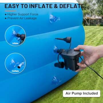 Large Inflatable Pool with Pump for Summer Fun