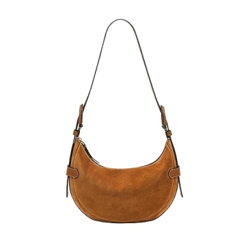 Stylish Fossil Harwell Hobo Bag in Saddle Suede