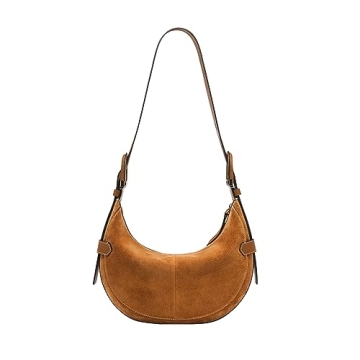 Stylish Fossil Harwell Hobo Bag in Saddle Suede