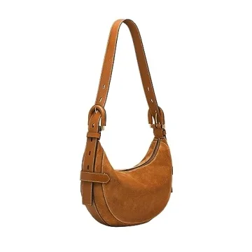 Stylish Fossil Harwell Hobo Bag in Saddle Suede