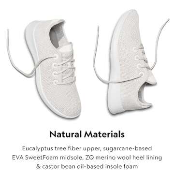 Allbirds Men’s Tree Runners Everyday Sneakers, Machine Washable Shoe Made with Natural Materials - Kaikoura White (White Sole) - 8 Medium