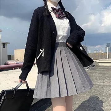 Kawaii Sweater Cardigan with Cute Bowknot and Heart Design