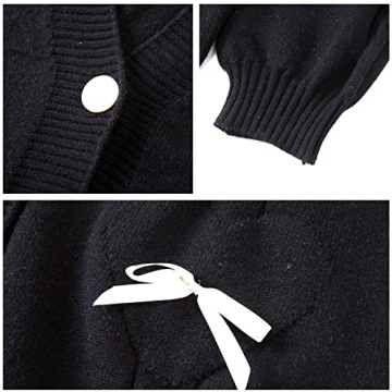 Kawaii Sweater Cardigan with Cute Bowknot and Heart Design