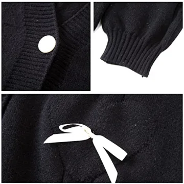 Kawaii Sweater Cardigan with Cute Bowknot and Heart Design