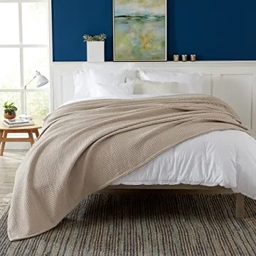 100% Cotton Waffle Weave Bed Blanket - Cozy and Lightweight