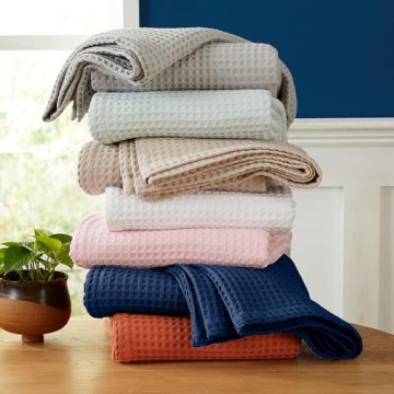 100% Cotton Waffle Weave Bed Blanket - Cozy and Lightweight