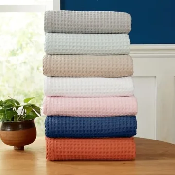 100% Cotton Waffle Weave Bed Blanket - Cozy and Lightweight