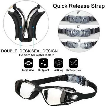 Hurdilen Swim Goggles with Nose Clip & Earplugs