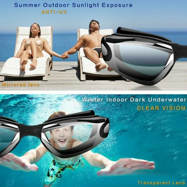 Hurdilen Swim Goggles with Nose Clip & Earplugs