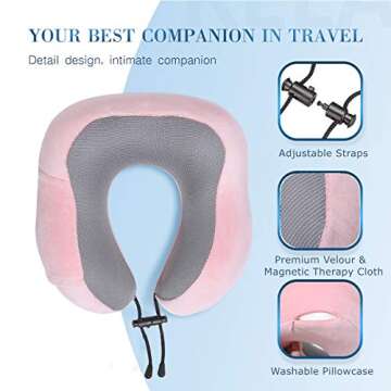 ENOTHEN Travel Pillow - Pure Memory Foam, Washable Cover & Accessories