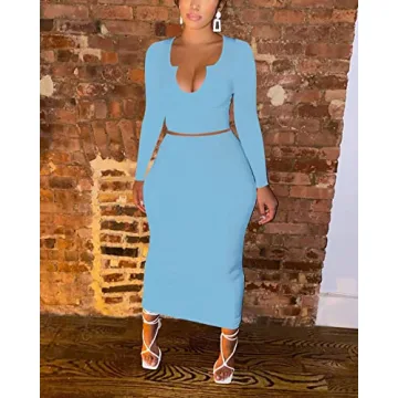 MOEENCN 2 Piece Maxi Skirt Set for Women 2XL