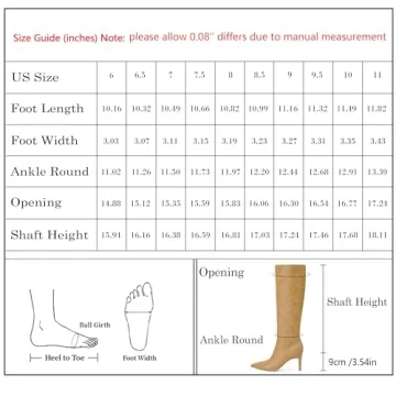 Easyfox Knee High Boots Women Pointed Toe Tall Boots 3 In Stiletto High Heel Long Boots Side Zipper Dress Knee High Boots