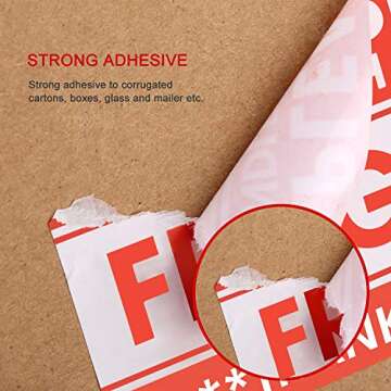 Fragile Stickers with Strong Adhesive for Shipping