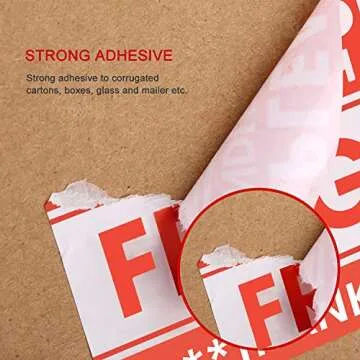 Fragile Stickers with Strong Adhesive for Shipping