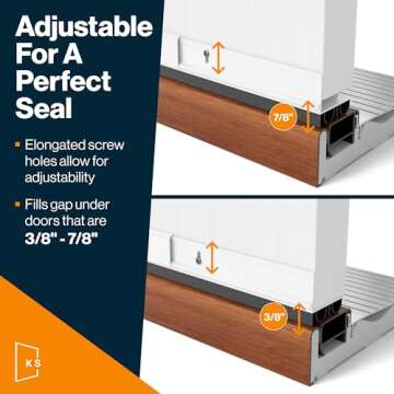 New: KS Hardware,Patent Pending, Adjustable Double Bubble Door Sweep, Draft Stopper, Under Door Seal for Exterior Doors, 1 3/4" x 36", White (36 inch)
