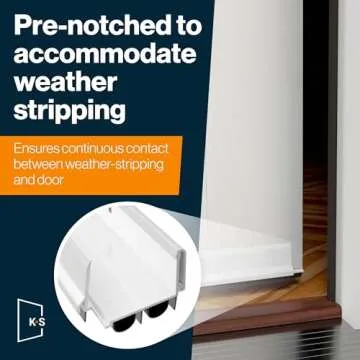 New: KS Hardware,Patent Pending, Adjustable Double Bubble Door Sweep, Draft Stopper, Under Door Seal for Exterior Doors, 1 3/4" x 36", White (36 inch)