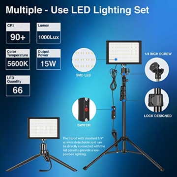 Neewer Dimmable 5600K USB LED Light Set for Creators
