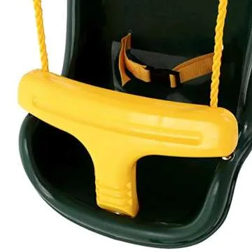 Swing-N-Slide WS 4001-G Plastic Infant Swing with Nylon Rope Swing Set Attachment, Green w/Yellow