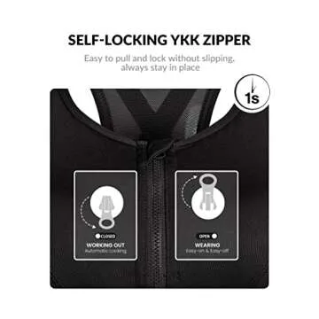 Yvette High Impact Zip Front Sports Bra Mesh Racerback Workout High Support Sports Bras for Women Large Breasts, Black