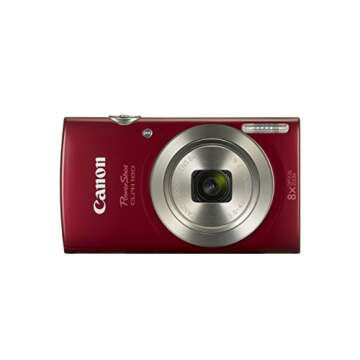 Canon PowerShot ELPH 180 Digital Camera w/Image Stabilization and Smart AUTO Mode (Red) (Renewed)
