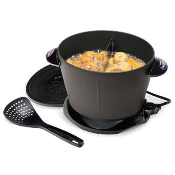 Presto 05450 DualDaddy Electric Deep Fryer – Black, Two Foods at Once