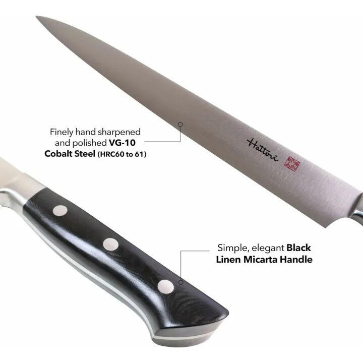 Hattori Sujihiki Chef Knife - 9 inch VG-10 Steel