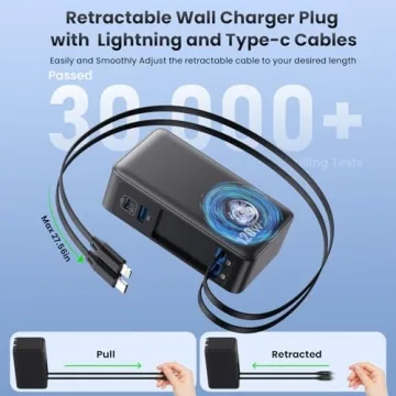 120W USB C Charger Block with Retractable Cables