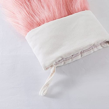 Pink Faux Fur Christmas Stocking Large Festive Holiday Decor