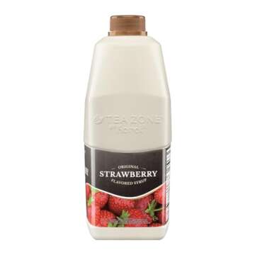 Tea Zone J1090 64 oz Strawberry Syrup for Tea, Sweets, Ice Cream, Cocktails Blending