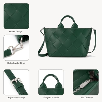 BOSTANTEN Woven Tote Bag for Women Top Handle Purses and Handbags Shoulder Crossbody Purse With Zipper