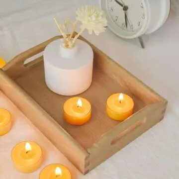 Natural Beeswax Tealight Candles - 12 Pack Organic & Smokeless