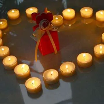 Natural Beeswax Tealight Candles - 12 Pack Organic & Smokeless